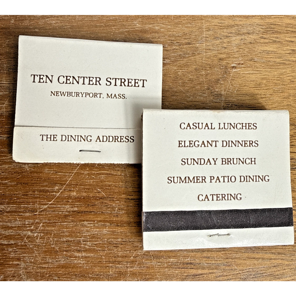 Ten 10 Center Street Restaurant Newburyport Massachusetts Ephemera New England